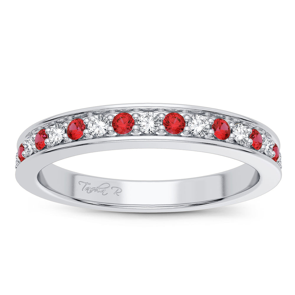 14K 0.12CT Gemstones With Diamonds Band