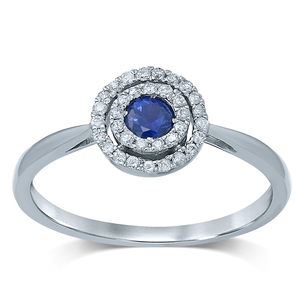 14K 0.14ctdiamond Sapphire Ring