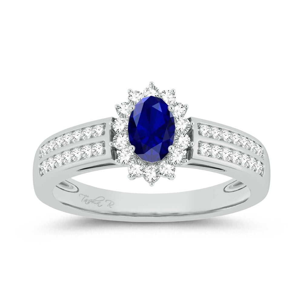 14K 0.25CT Diamond Sapphire Ring