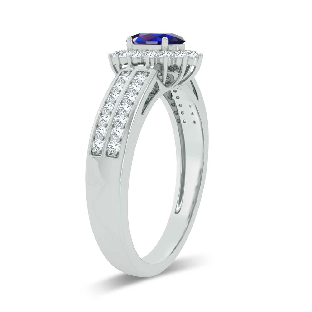 14K 0.25CT Diamond Sapphire Ring