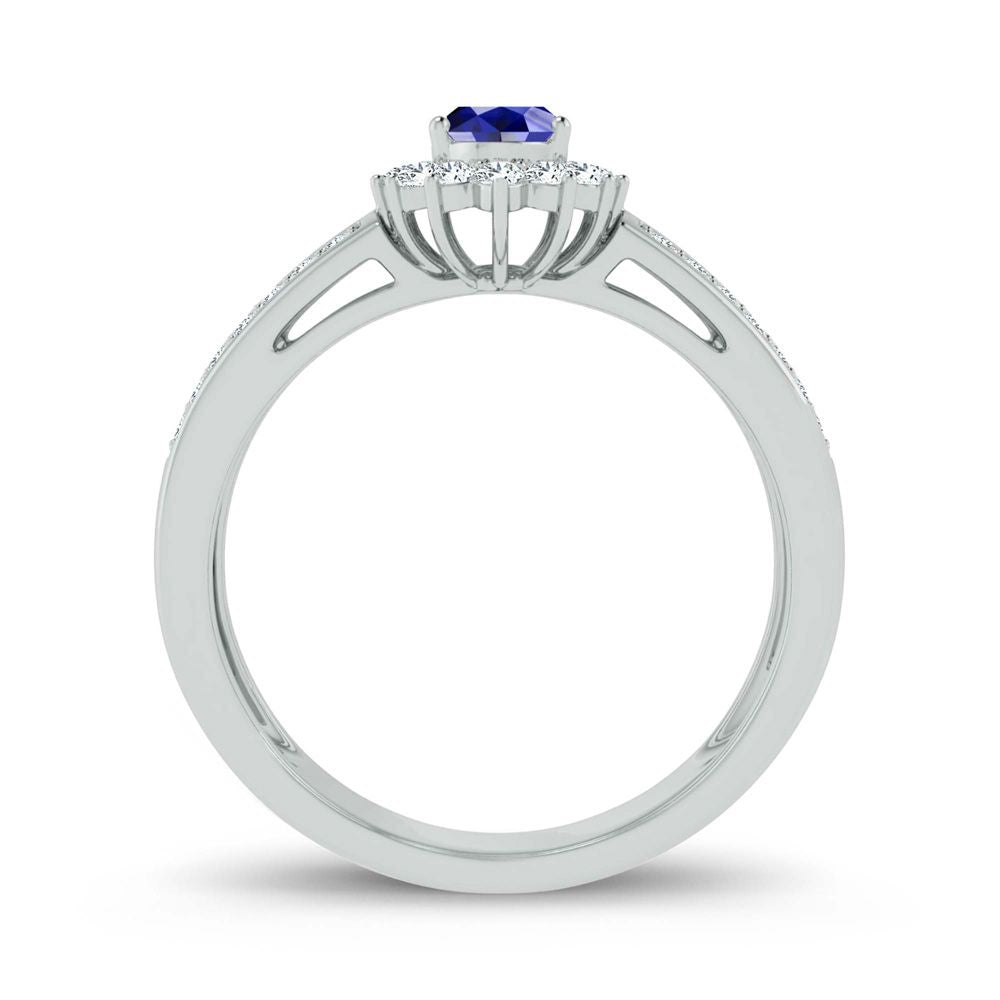 14K 0.25CT Diamond Sapphire Ring