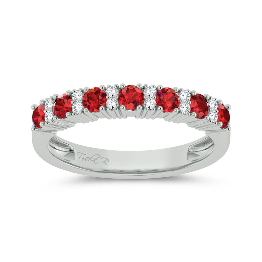 14K 0.10CT Diamond Ruby Band