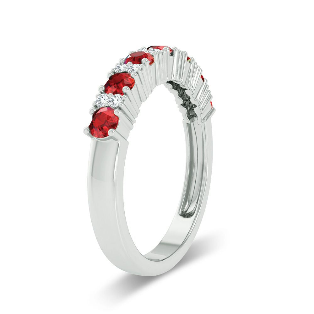 14K 0.10CT Diamond Ruby Band