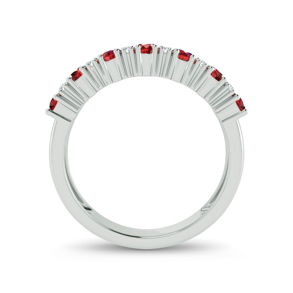 14K 0.10CT Diamond Ruby Band