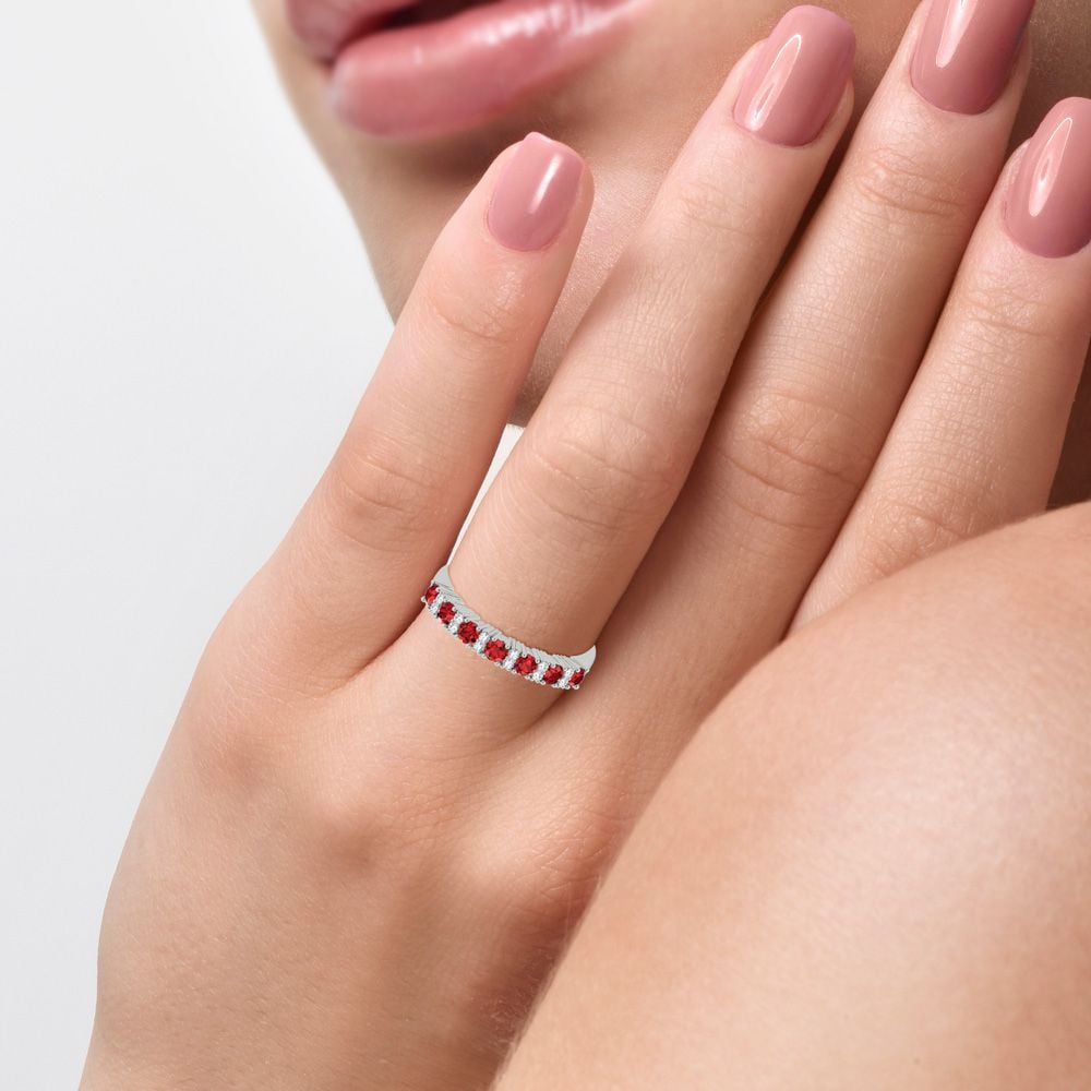 14K 0.10CT Diamond Ruby Band