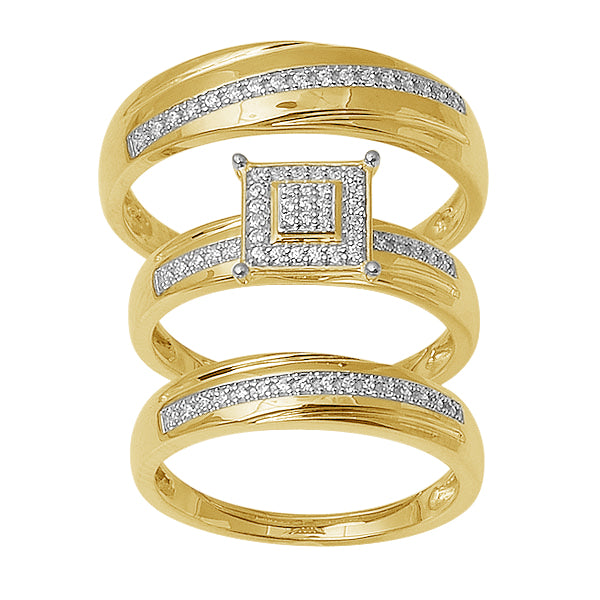 10K 0.20CT Diam Trio Set