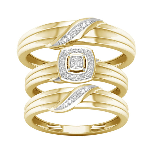 10K 0.07CT Diamond Tiro Set