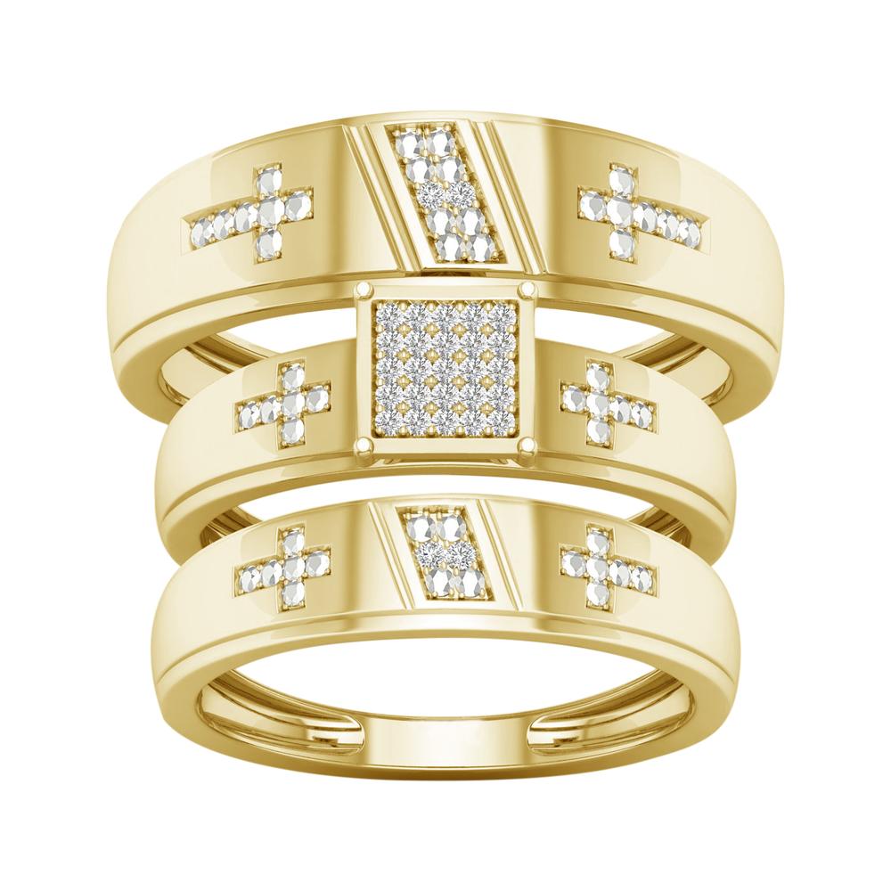 10K 0.07CT Diamond Trio Set