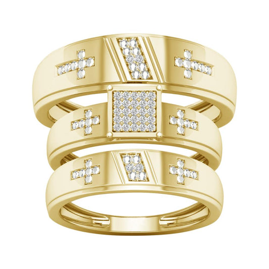 10K 0.07CT Diamond Trio Set
