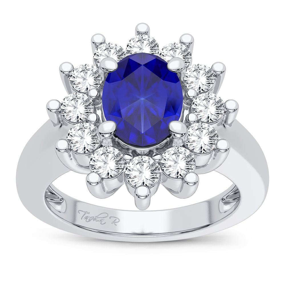 14K 0.78CT Diamond Sapphire Ring