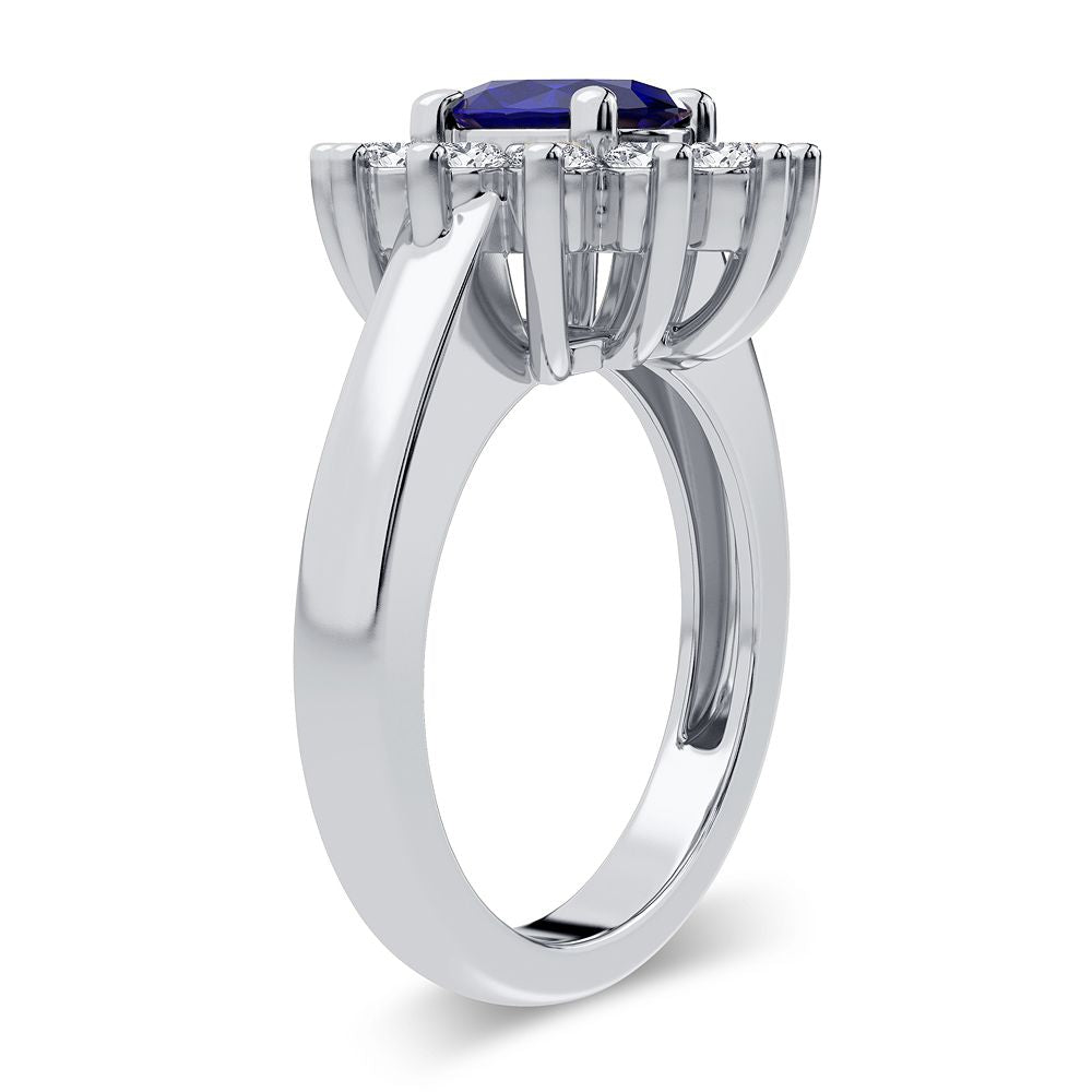 14K 0.78CT Diamond Sapphire Ring