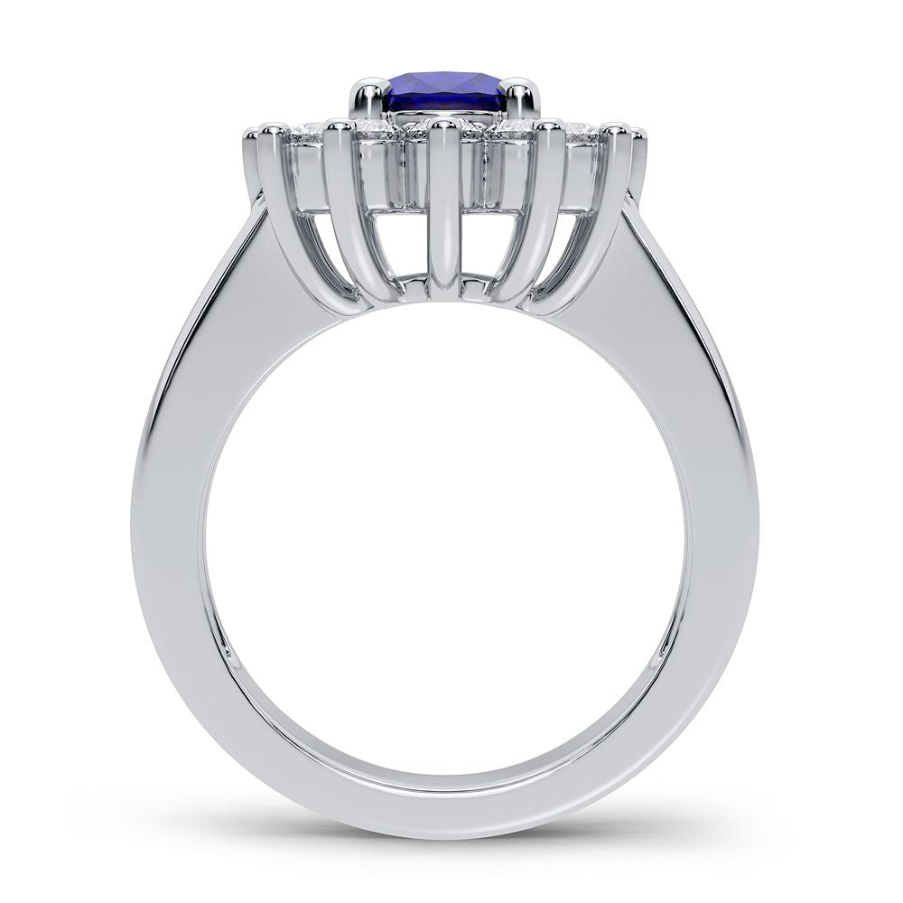 14K 0.78CT Diamond Sapphire Ring