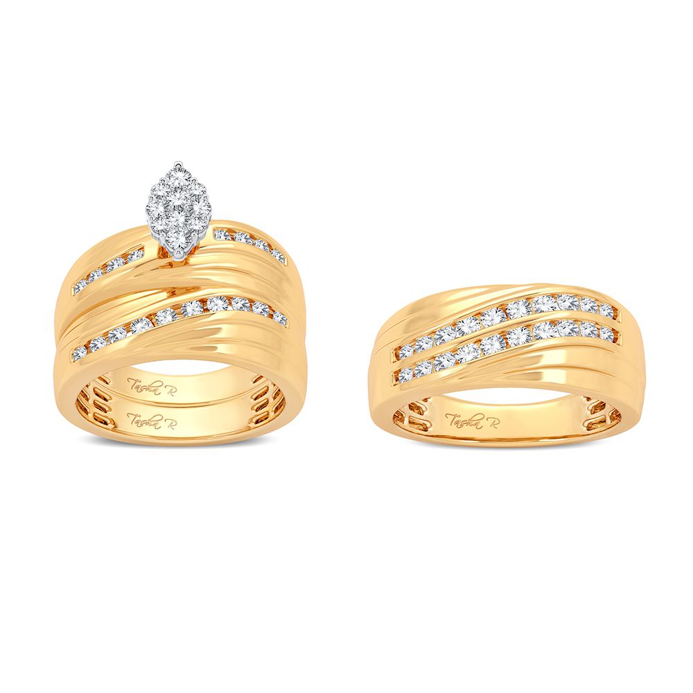 14K 1.13CT Diamond Trio Set