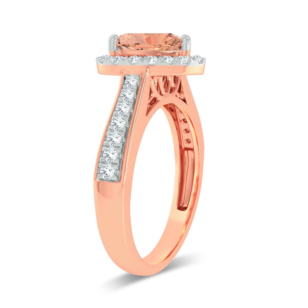 14K 0.33CT Diamond Morganite Ring
