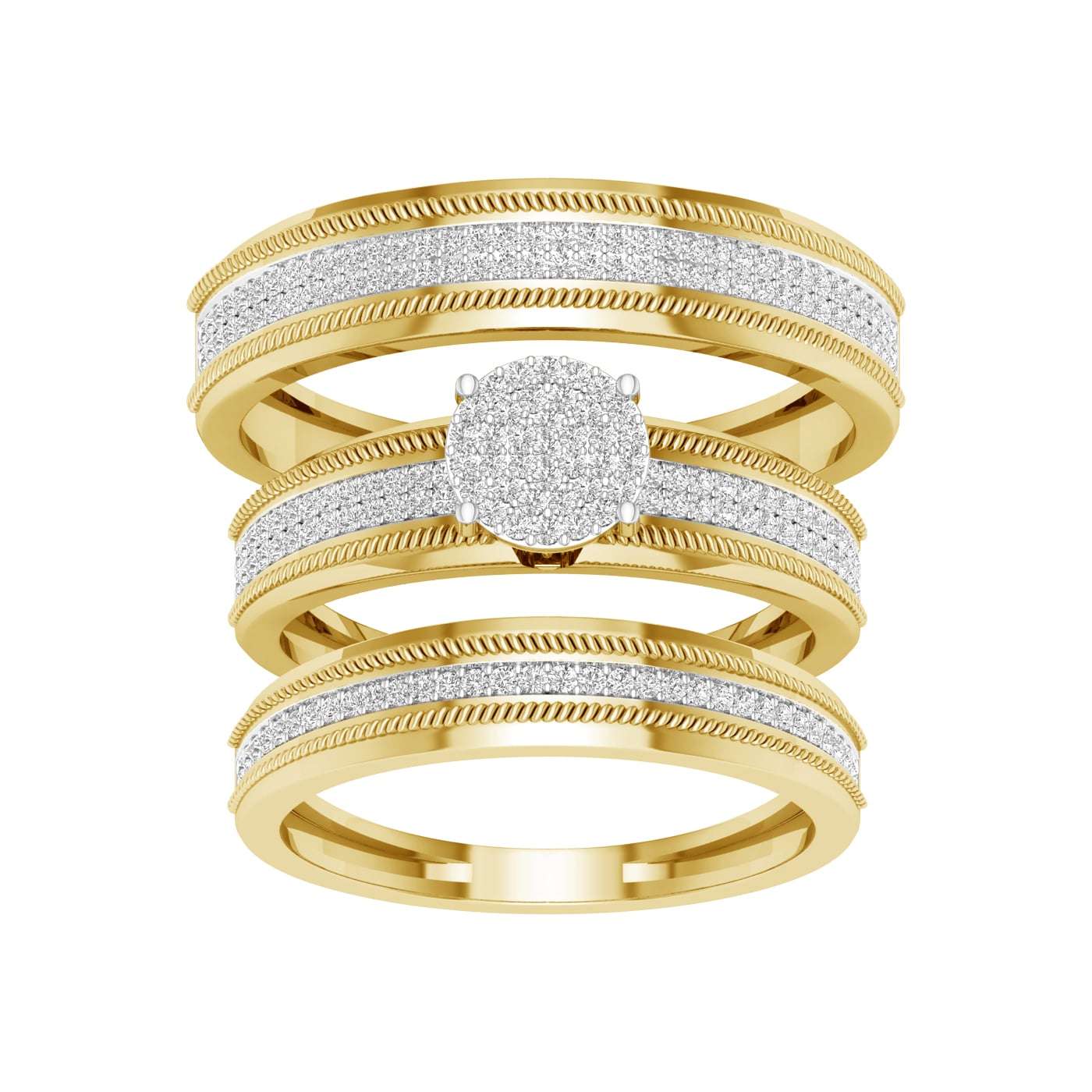 10K 0.60CT Diamond Trio Set