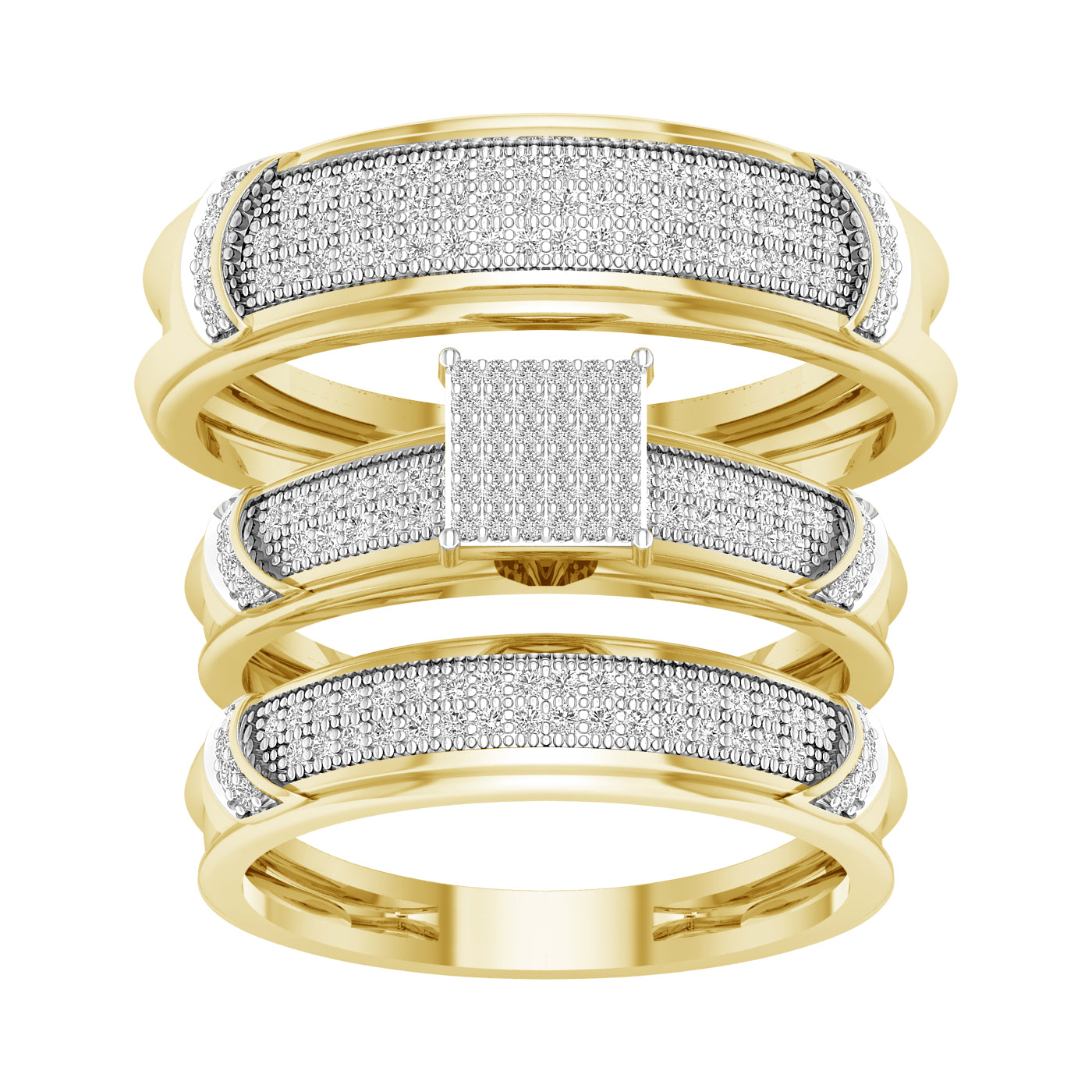 10K 0.50CT Diamond Trio Set
