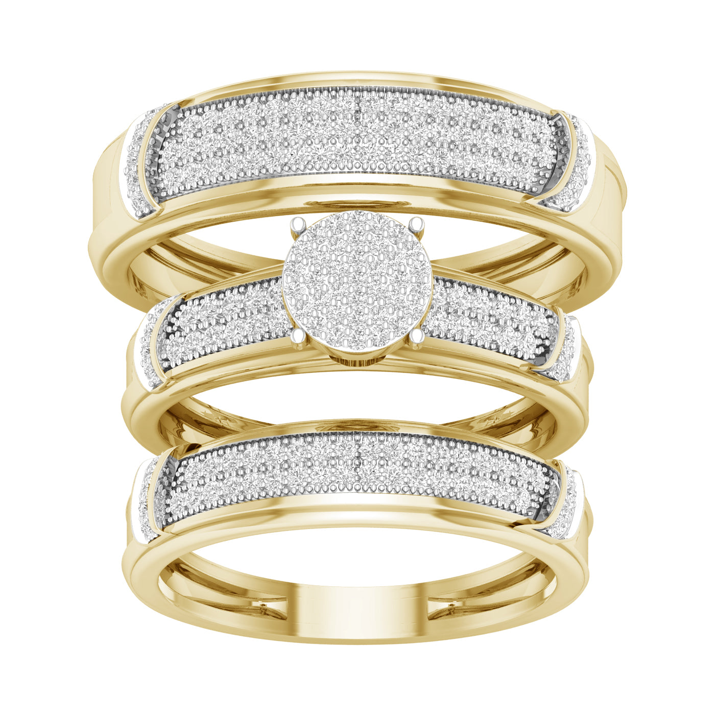 10K 0.50CT Diamond Trio Set