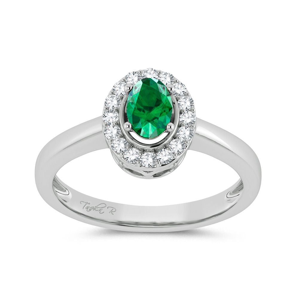 10K 0.15CT Diamond Emerald Ring