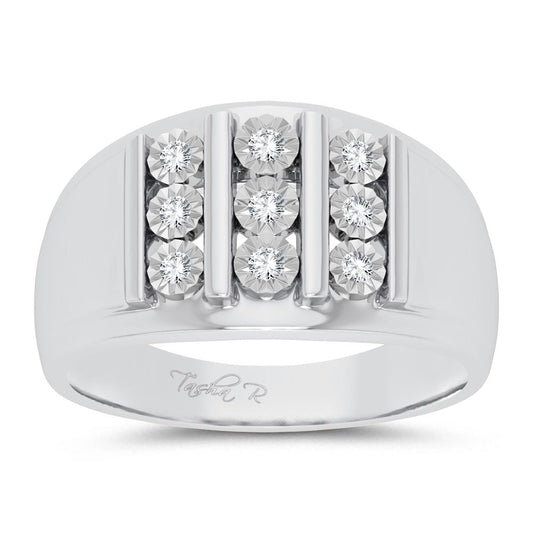 10K 0.20CT Diamond Mens Ring