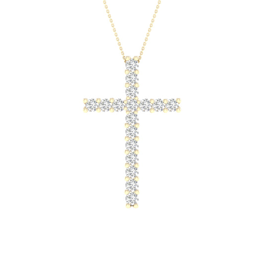 14K 0.50CT Certified Lab Grown Diamond Cross Pendant ( Igi Certified )