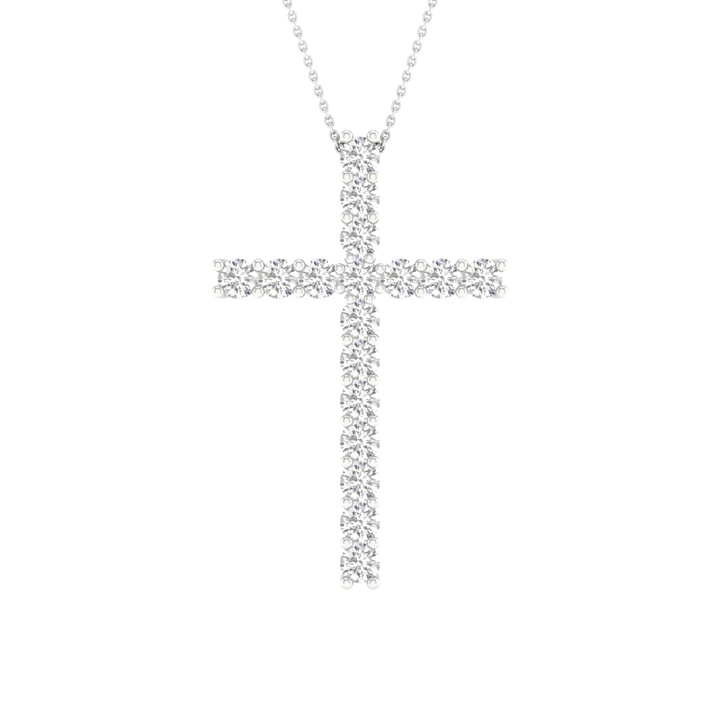 14K 1.00CT Certified Lab Grown Diamond Cross Pendant ( Igi Certified )
