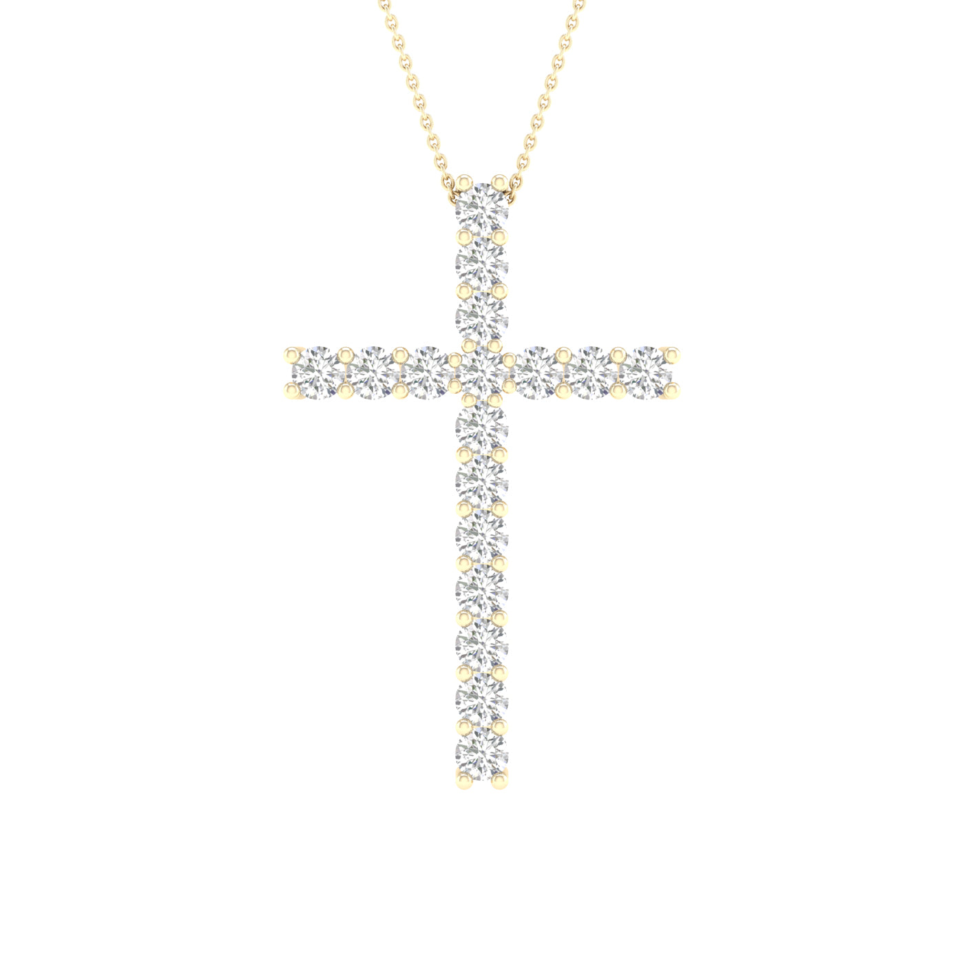 14K 1.00CT Certified Lab Grown Diamond Cross Pendant ( Igi Certified )