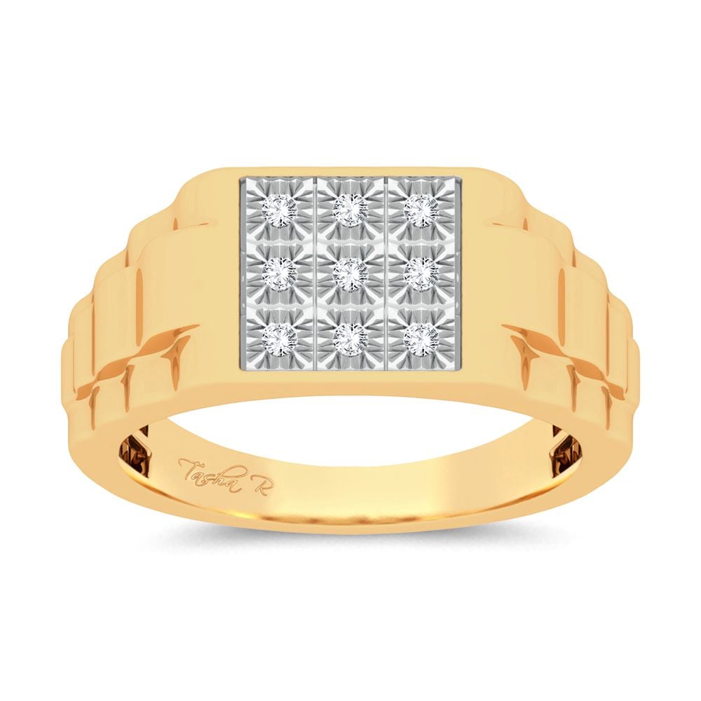 10K 0.16CT Diamond Mens Ring