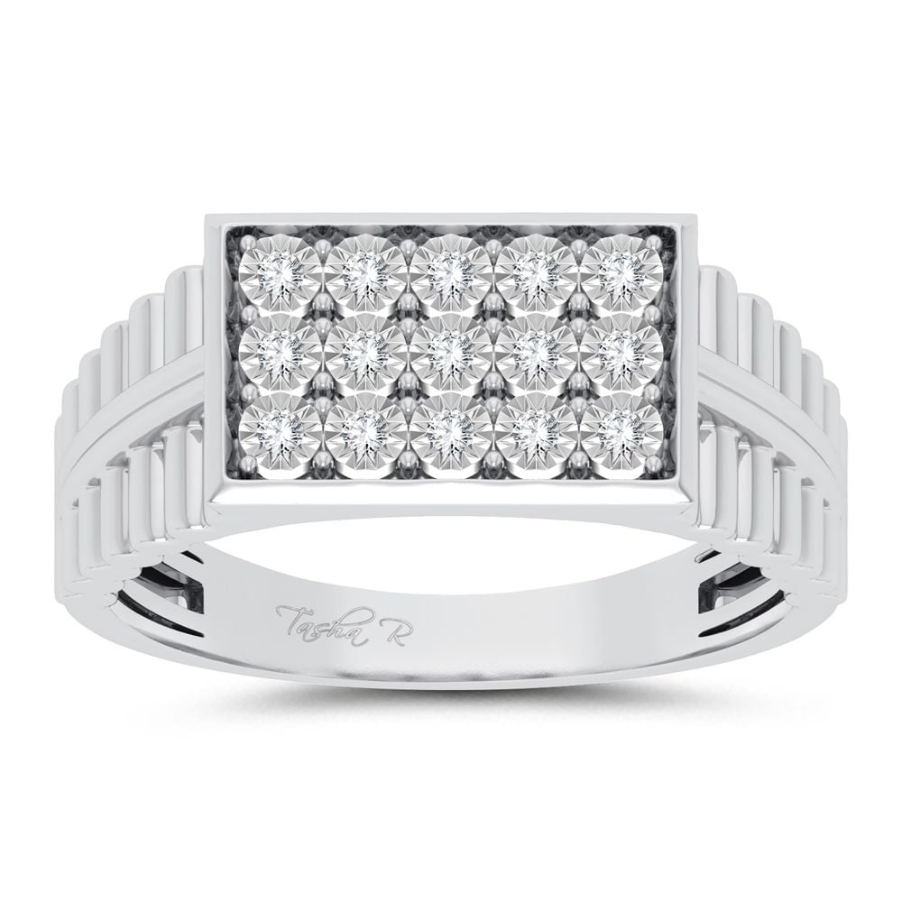 10K 0.15CT Diamond Mens Ring