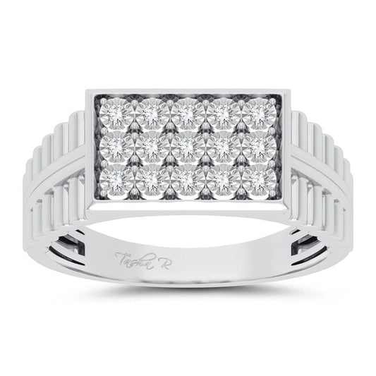 10K 0.15CT Diamond Mens Ring