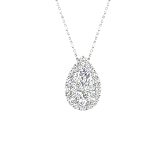 14K 1.15CT Certified Lab Grown Diamond Pendant ( Igi Certified )