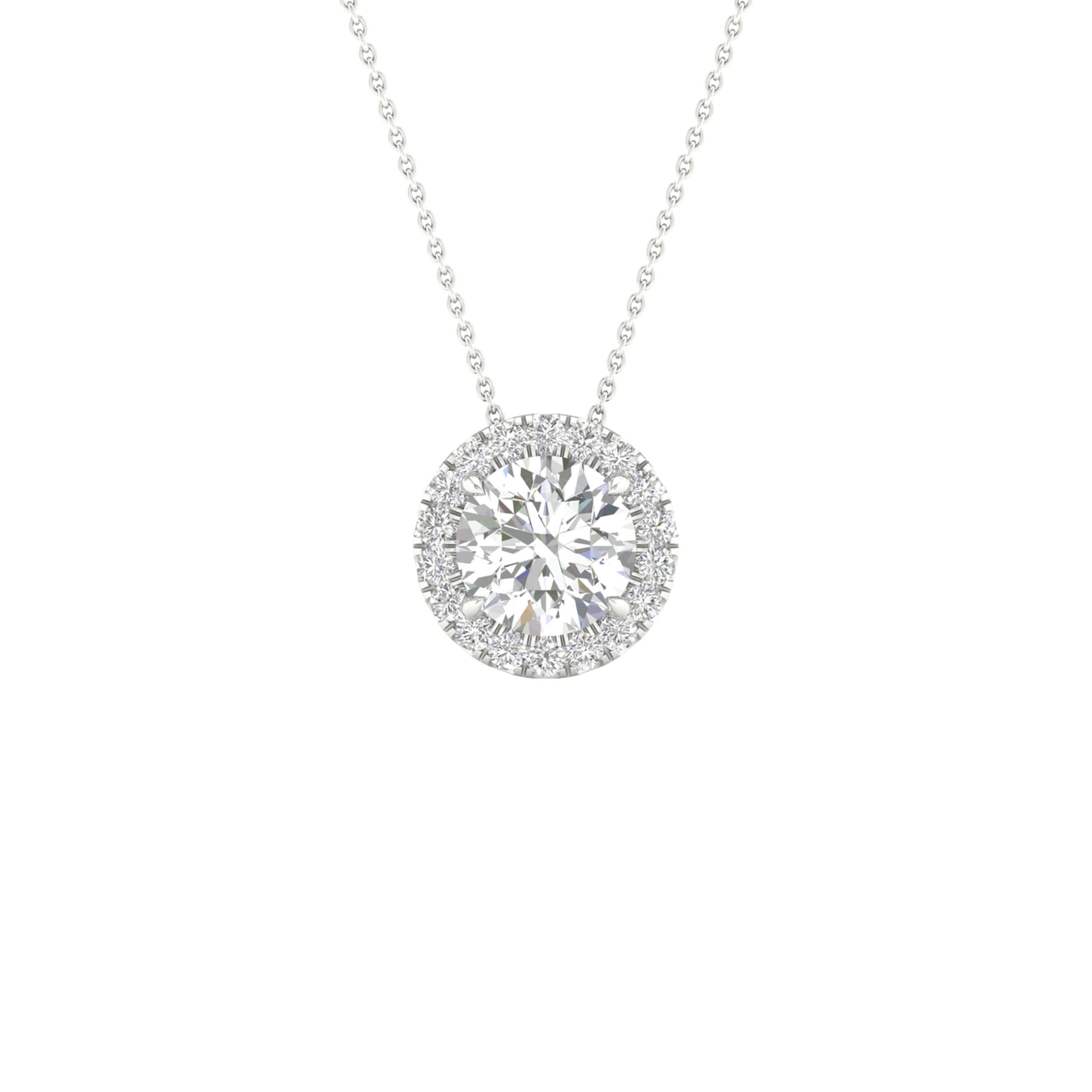 14K 1.15CT Certified Lab Grown Diamond Pendant ( Igi Certified )