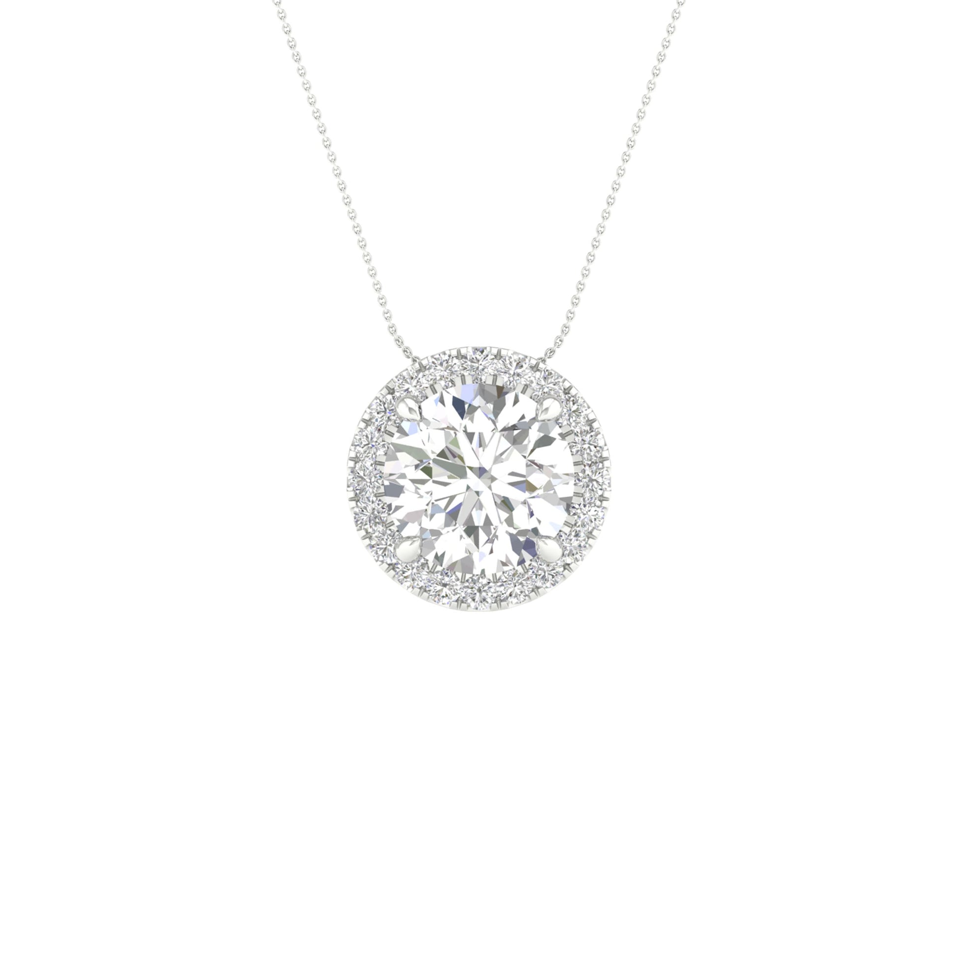 14K 1.62CT Certified Lab Grown Diamond Pendant ( Igi Certified )