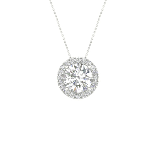 14K 3.25CT Certified Lab Grown Diamond Pendant ( Igi Certified )
