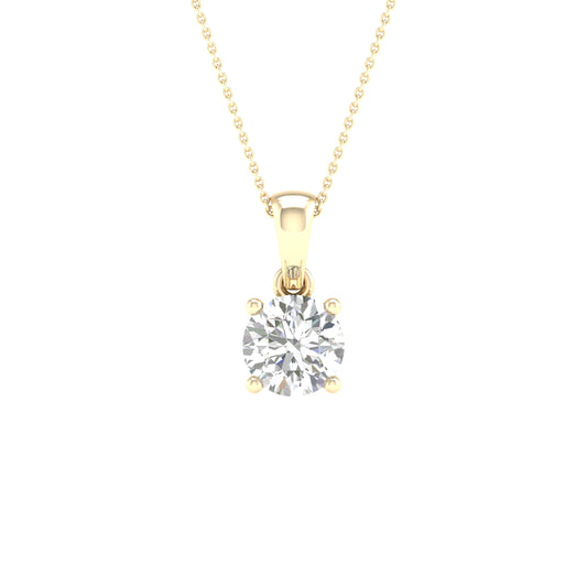 14K 1.00CT Certified Lab Grown Diamond Pendant ( Igi Certified )