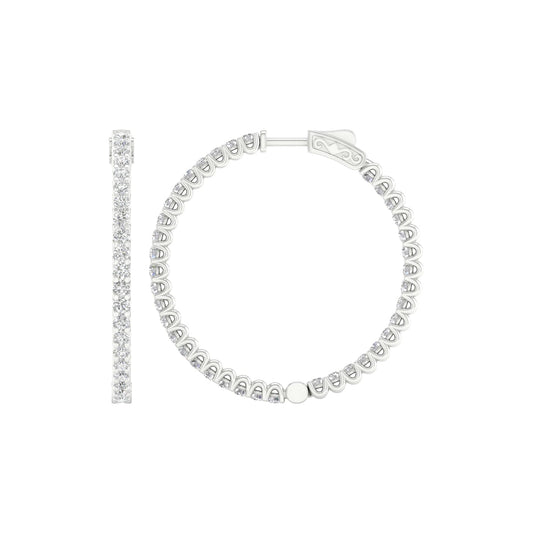 14K 4.00CT Certified Lab Grown Diamond Hoops