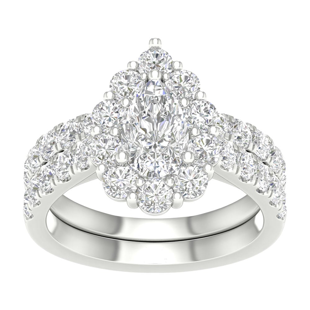 14K 3.00CT Lab Grown Bridal Set