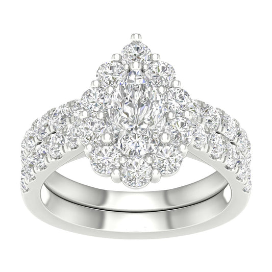 14K 3.00CT Lab Grown Bridal Set