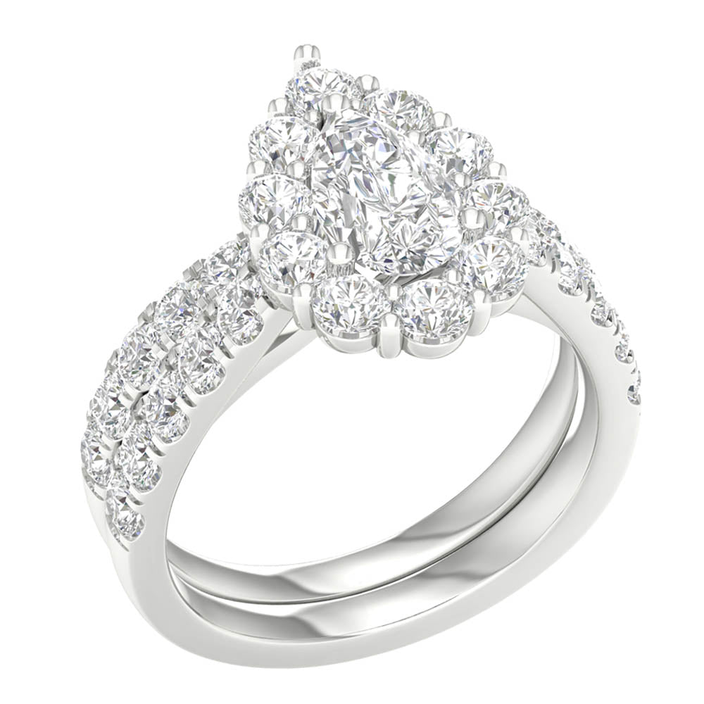 14K 3.00CT Lab Grown Bridal Set