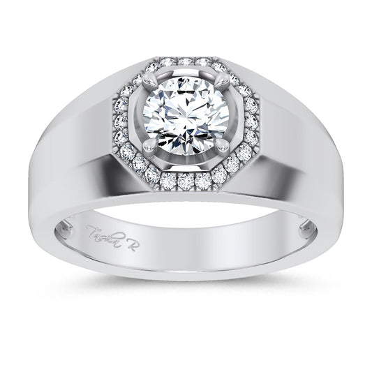 14K 1.12CT Certified Lab Grown Mens Ring