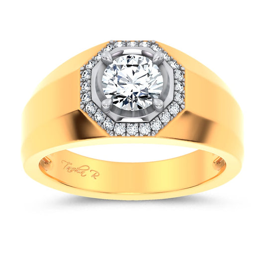 14K 1.12CT Certified Lab Grown Mens Ring