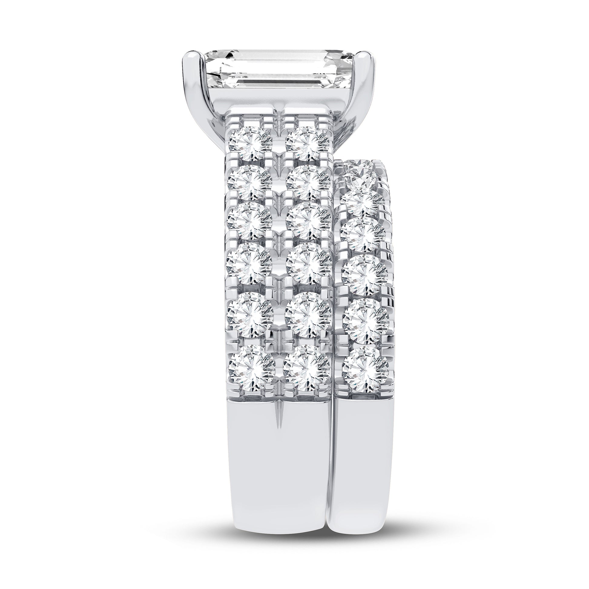 14K 5.00CT Certified Lab Grown Diamond Bridal Set
