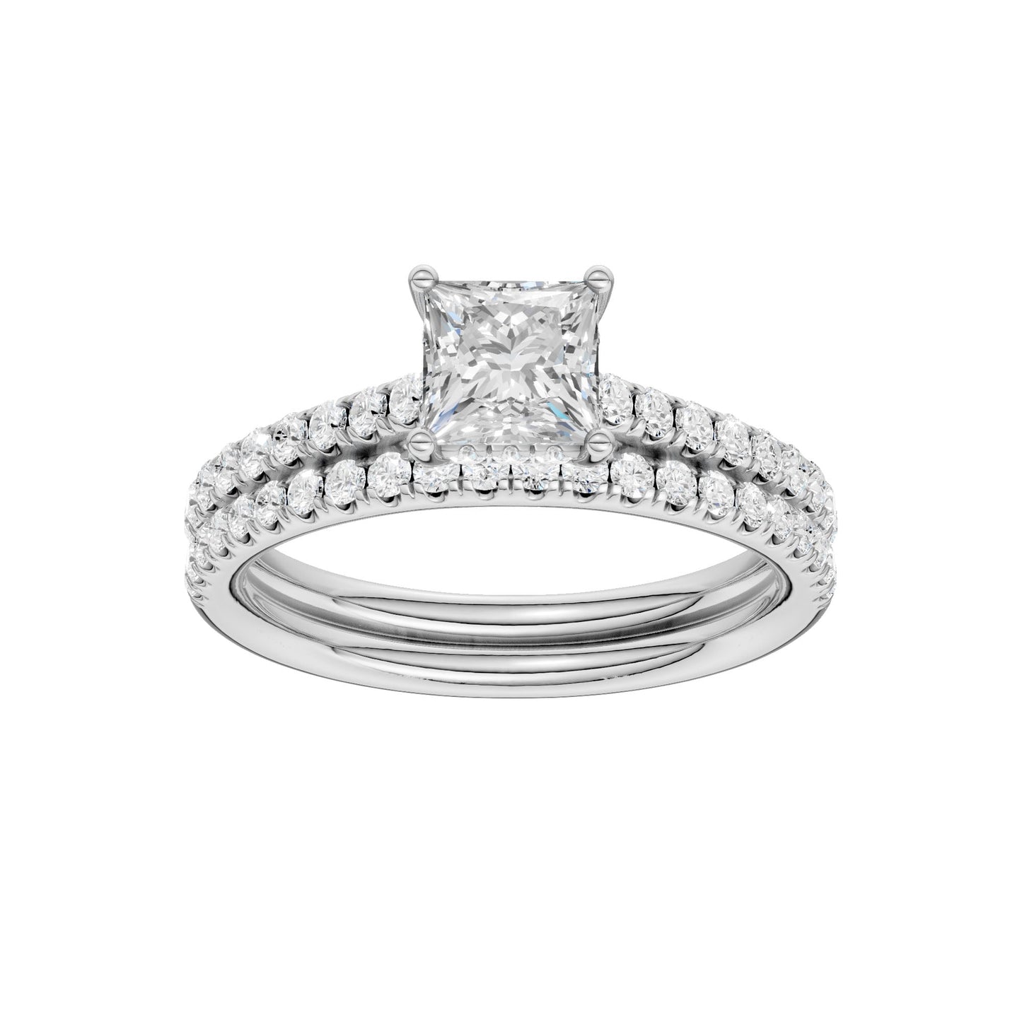 Platinum 1.50CT Lab Diamond Bridal Ring