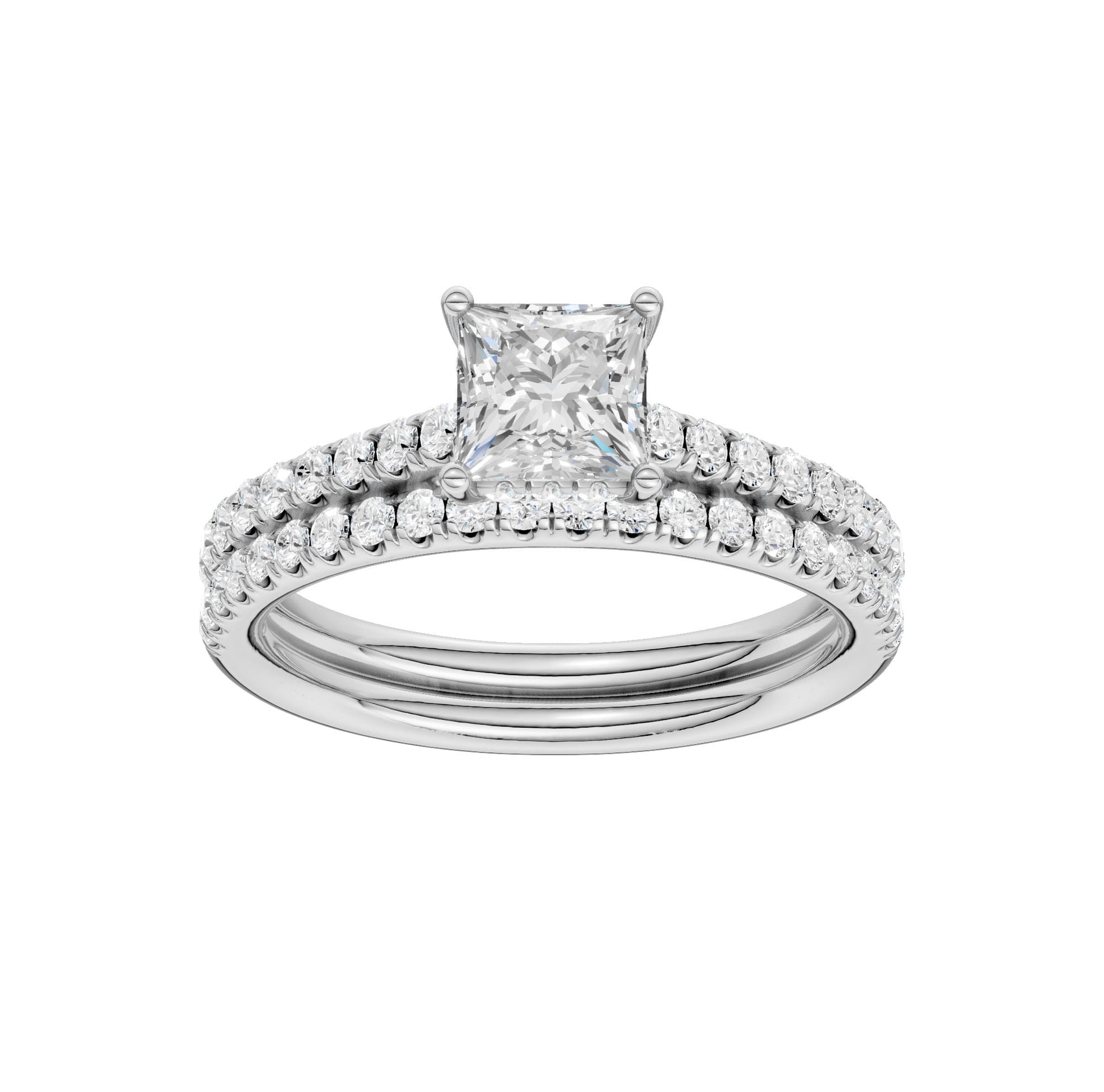 Platinum 1.50CT Lab Diamond Bridal Ring