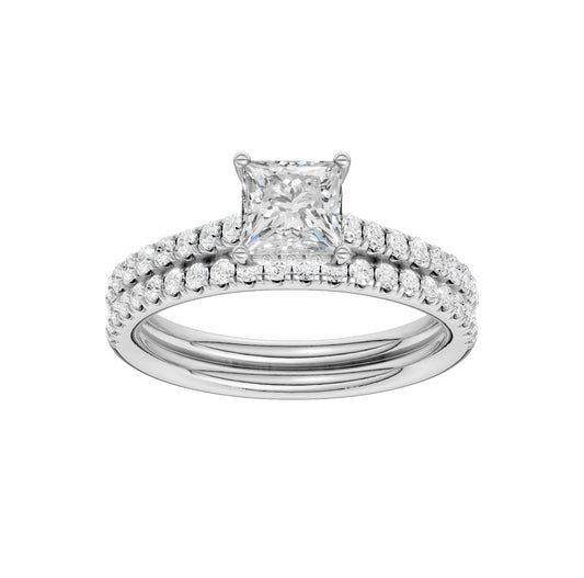 Platinum 1.50CT Lab Diamond Bridal Ring