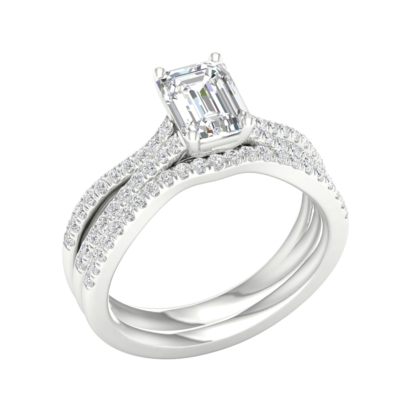 14K 1.40CT Lab Grown Diamond Bridal Set