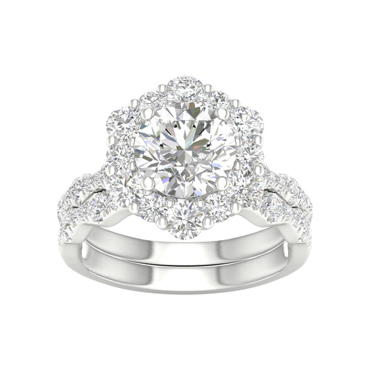 14K 3.75CT Lab Diamond Bridal Set