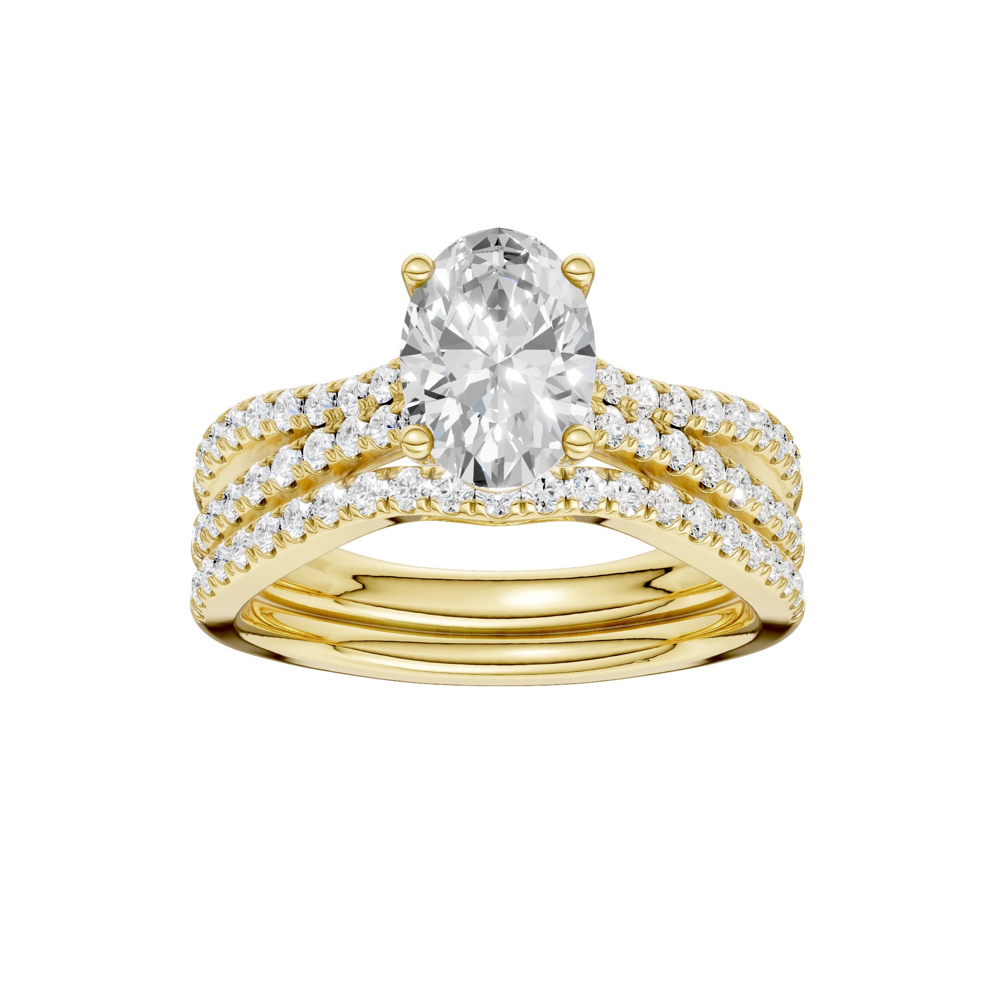 14K 1.40CT Lab Grown Bridal Set