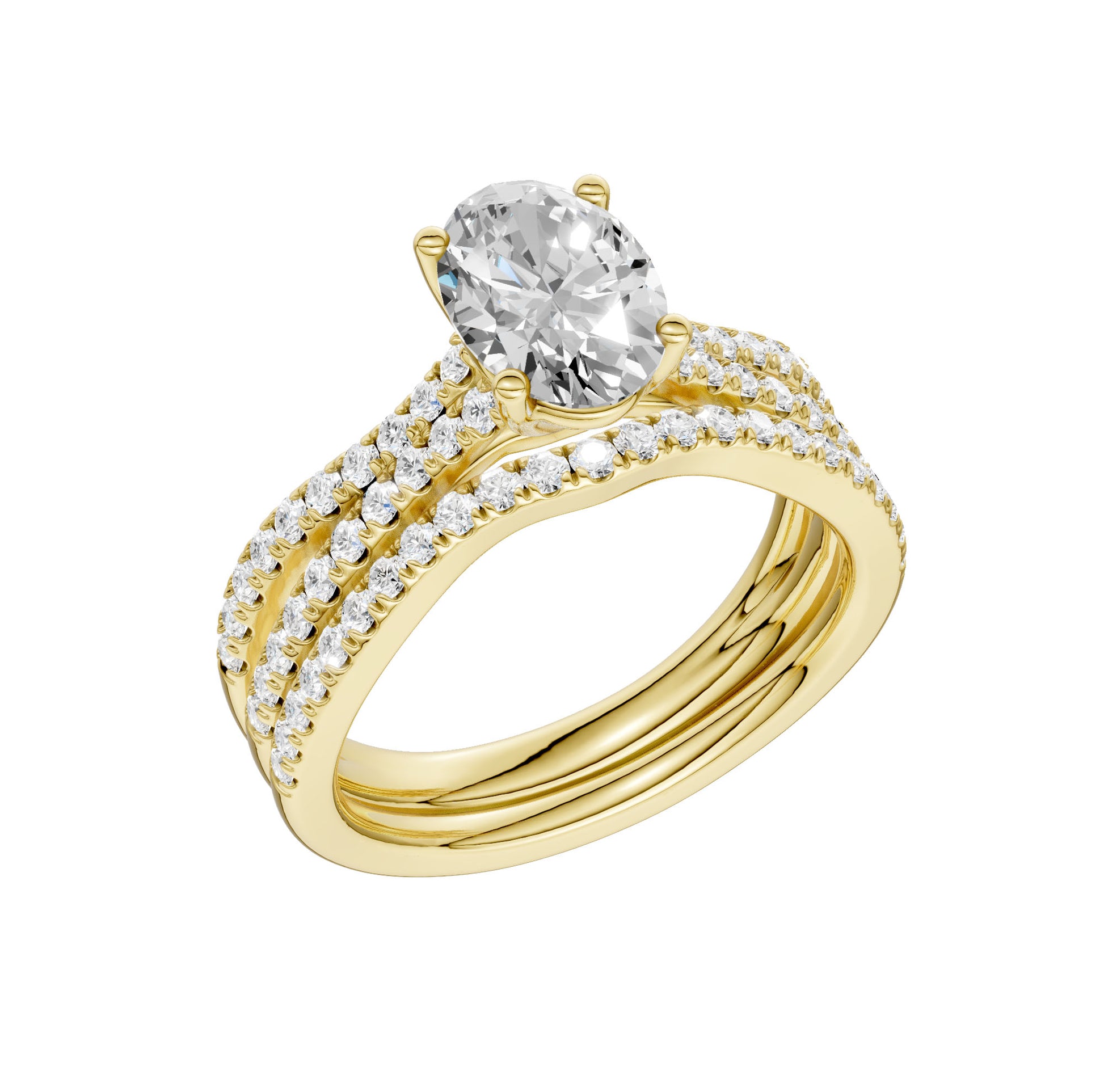 14K 1.40CT Lab Grown Bridal Set