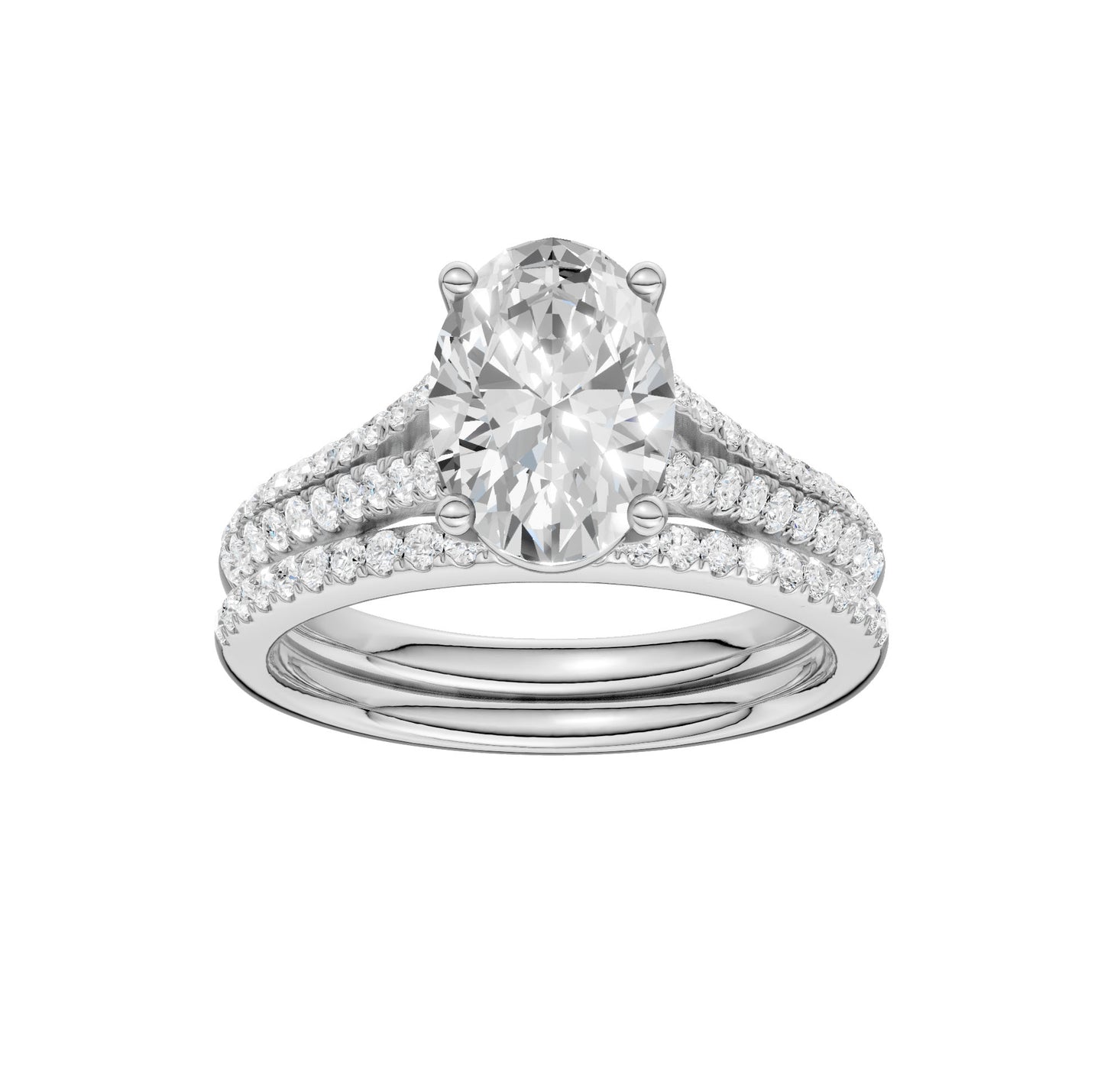 14K 2.40CT Lab Diamond Bridal Set