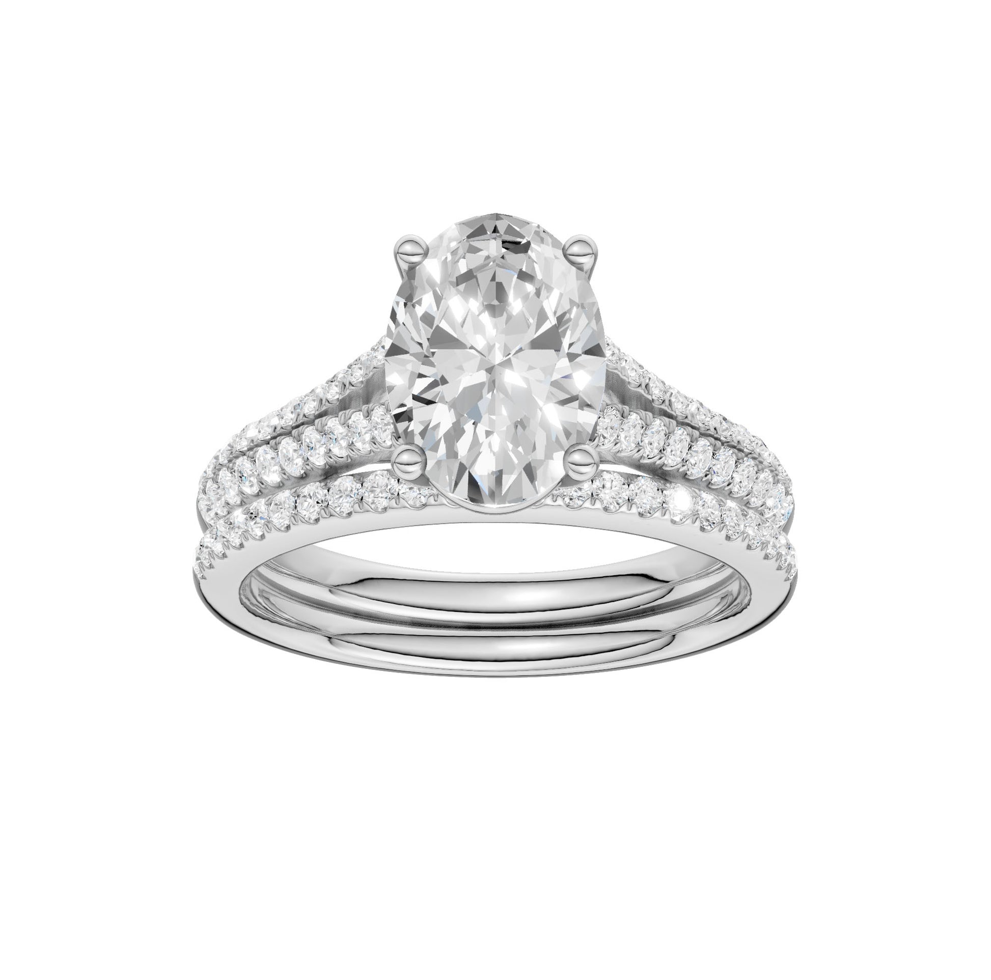 14K 2.40CT Lab Diamond Bridal Set